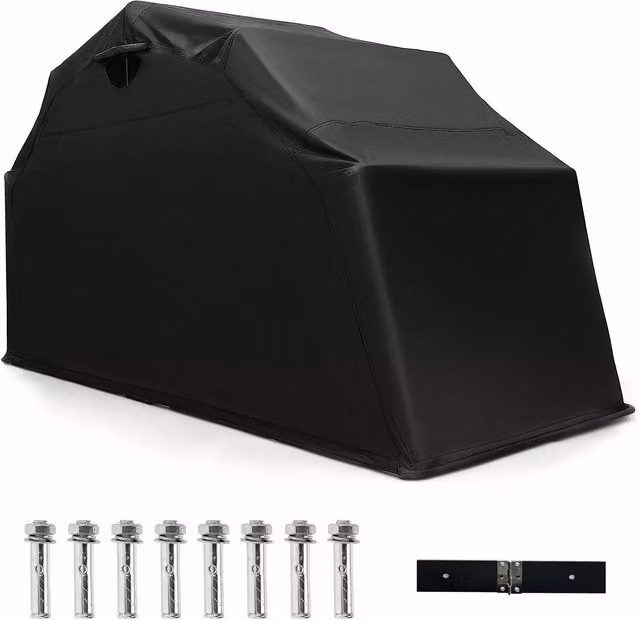 Costway Black Portable Outdoor Motorcycle Shelter and Motorbike Storage Shed, W/D/H: 342 x 137 x 193 cm – 1