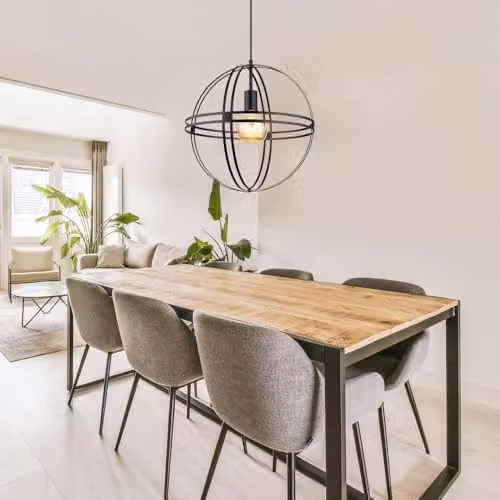 Netlighting Globo Lighting Spherical Metal Pendant Ceiling Light, Black, Diameter: 40 cm – 4