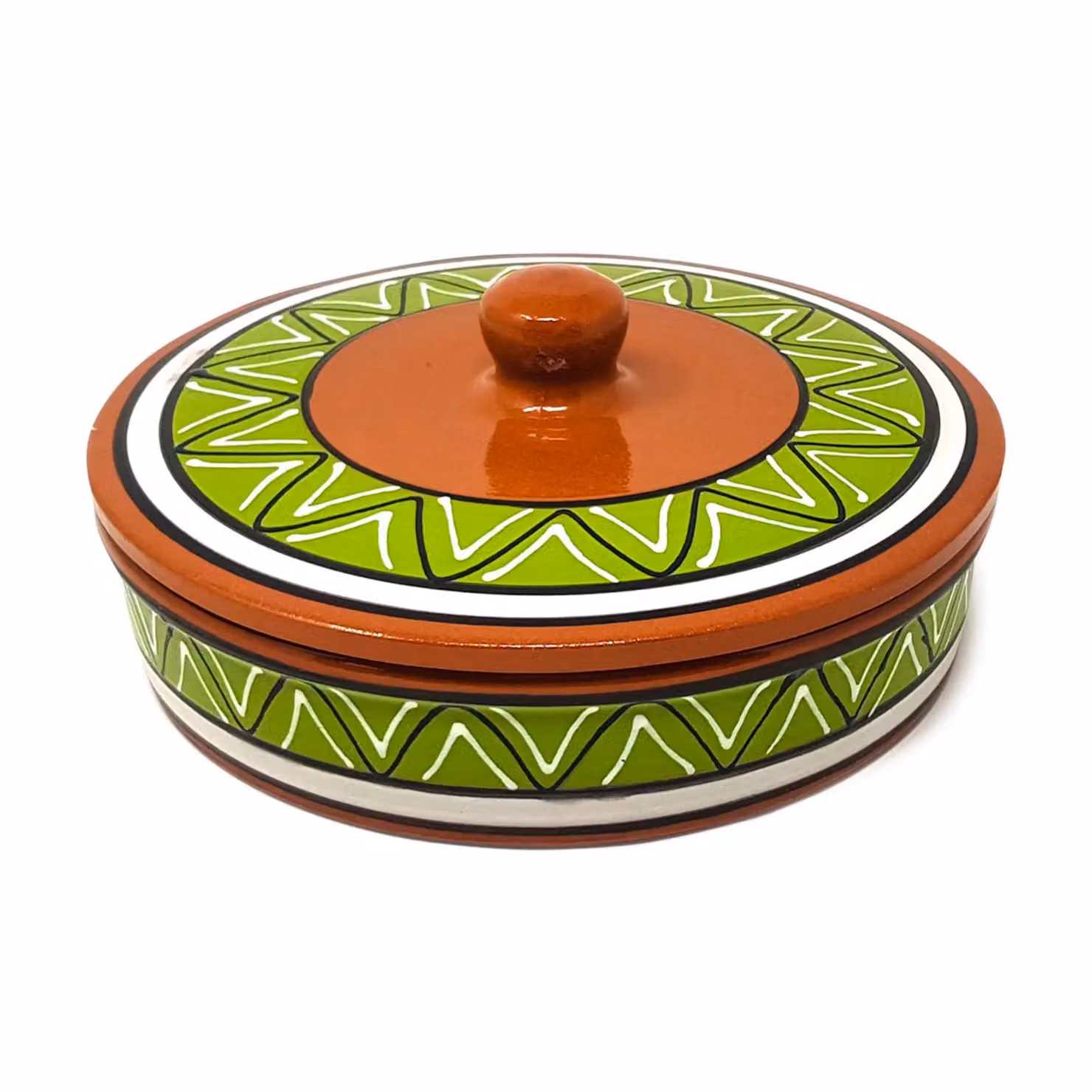 Verano Spanish Ceramics Fiesta Hand Painted Ceramic Tortilla Servers, Diameter: 25 cm, Green – 2