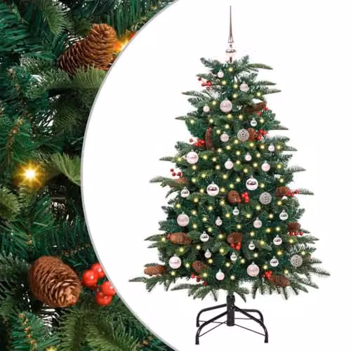 vidaXL Artificial Christmas Tree with 150 LEDs and Stand, Green, Height: 150 cm – 1