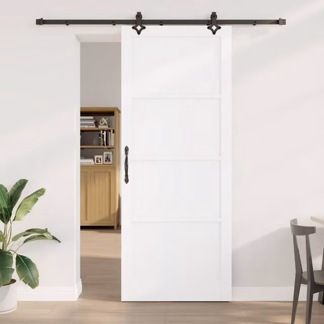Berkfield Home Orkdal Modern White Lacquered Sliding Door with Hardware Set – 1