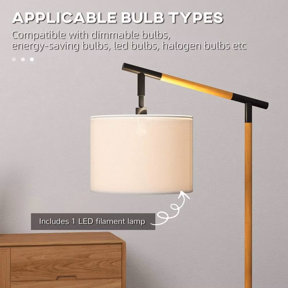EONLION Brown Floor Lamp with 350 Degree Rotating Adjustable LED Lampshade, H 165 cm x W 35 cm – 4