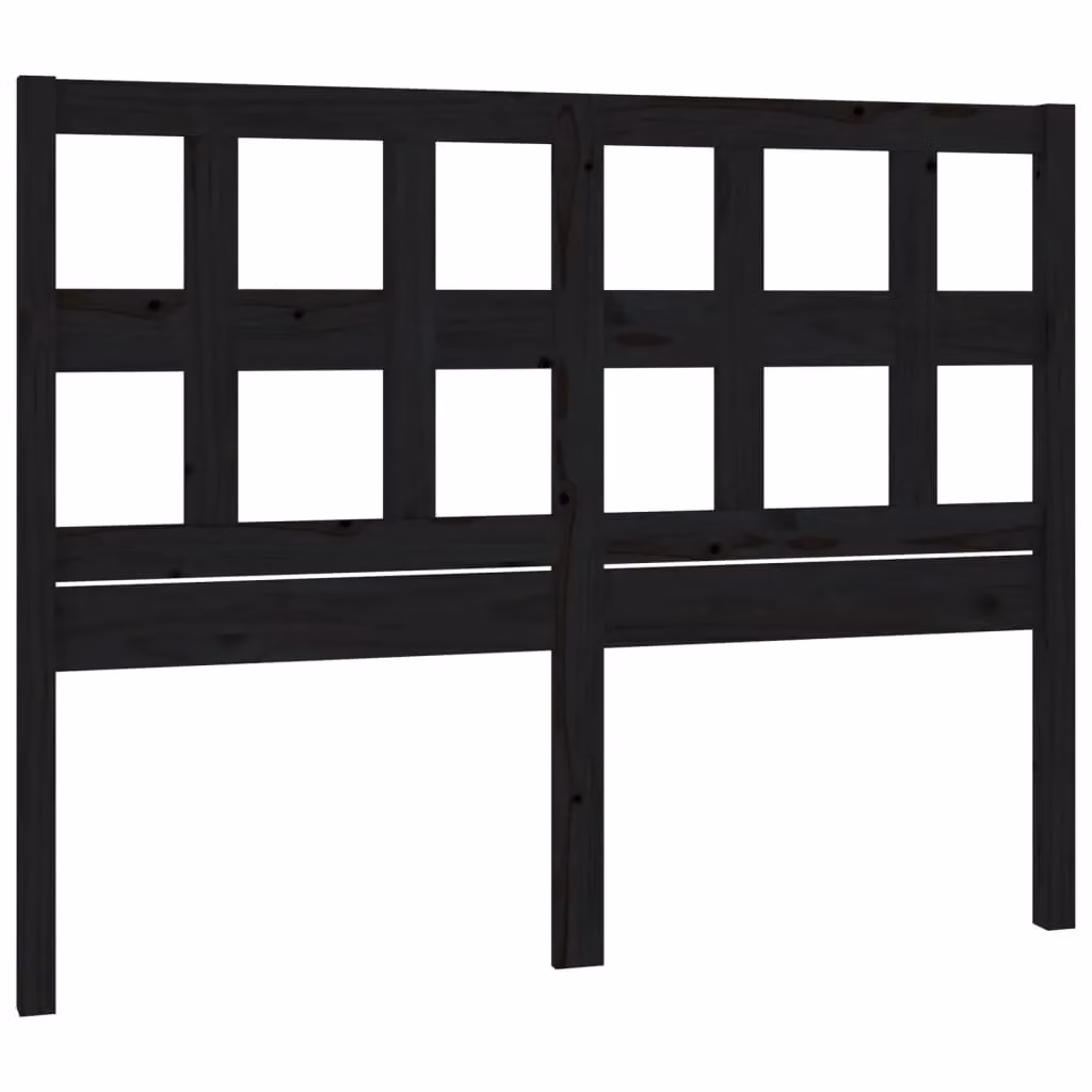 Berkfield Home Rustic Solid Wood Pine Bed Headboard, Black, W: 125.5 cm, D: 4 cm, H: 100 cm – 2