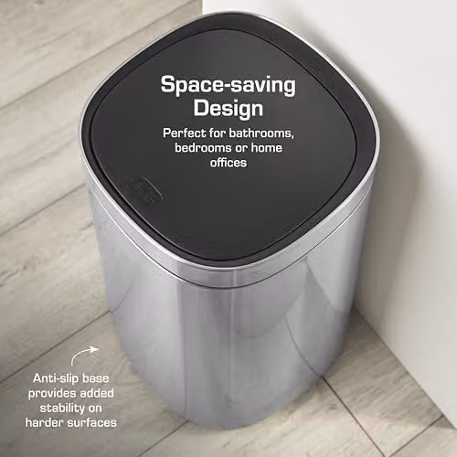 Swan 30L Stainless Steel Fingerprint Proof Touch Bin in Silver – 5