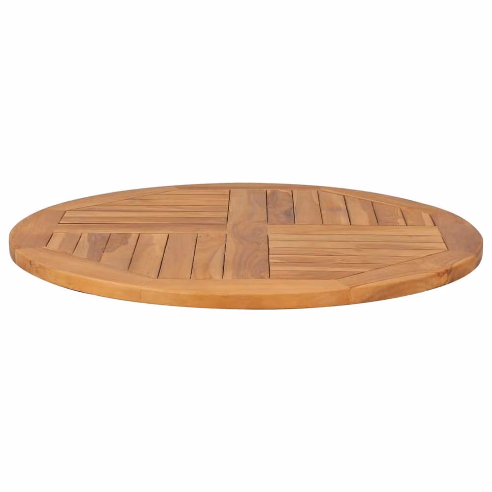 Berkfield Home Round Solid Teak Wood Table Top, Brown, Diameter: 80 cm, Thickness: 2.5 cm – 2