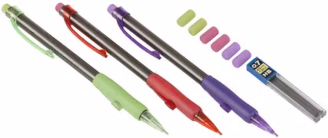 UMKY 3-Piece Multicolour Graphite Mechanical Pencil Set with HB Lead