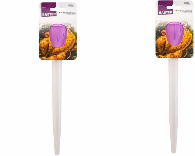 BARGAINS-GALORE Set of 2 Pink Heat Resistant Silicone Rubber Turkey Basters for Cooking Gravy and BBQ