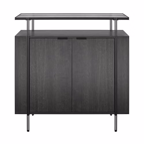 DHP Furniture Wainwright Bar Cabinet in Black Oak Look, W: 88 cm, D: 39 cm, H: 88 cm – 3