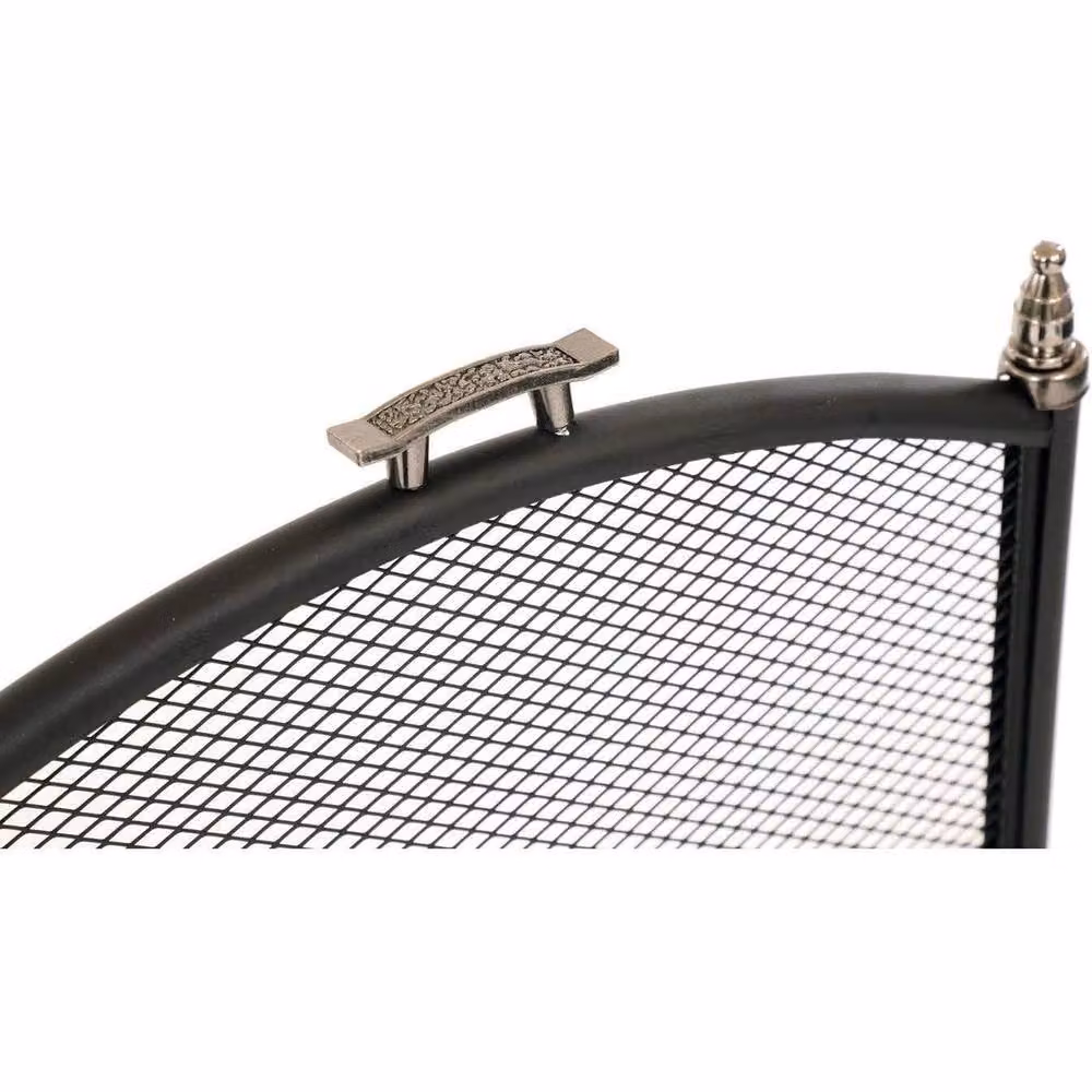 Havendro 4-Panel Folding Mesh Fire Guard Fireplace Safety Screen, Black, W: 120 cm, H: 80 cm – 2