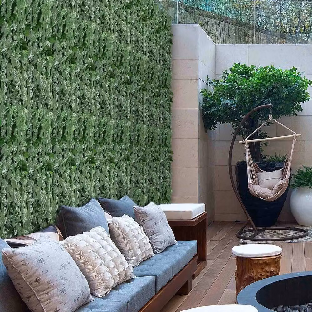 KORVIXA Artificial Ivy Leaf Garden Fence Hedge Wall, Green, W/H: 100 x 100 cm – 5