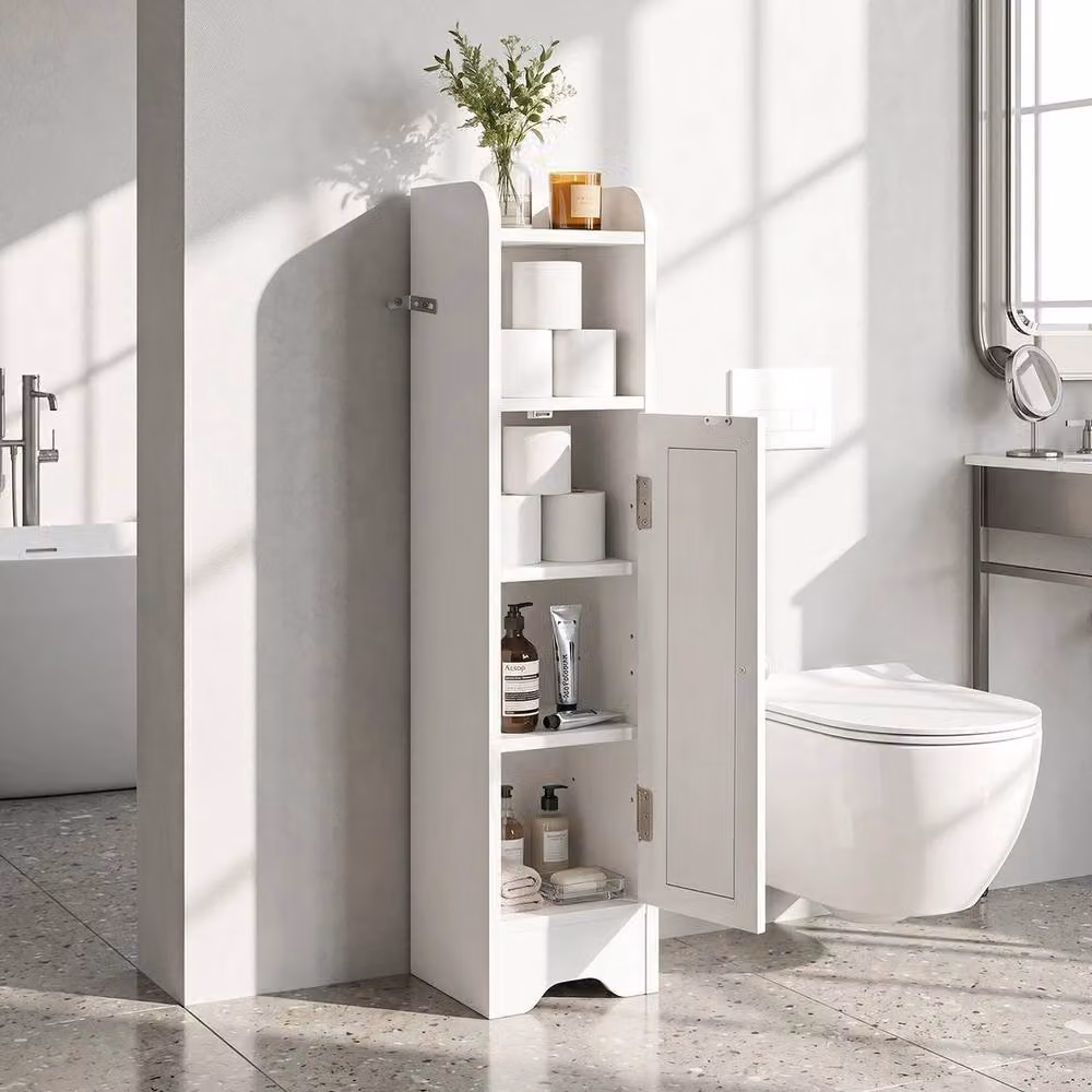 Kelvenix Narrow Freestanding Storage Organizer in White – 3