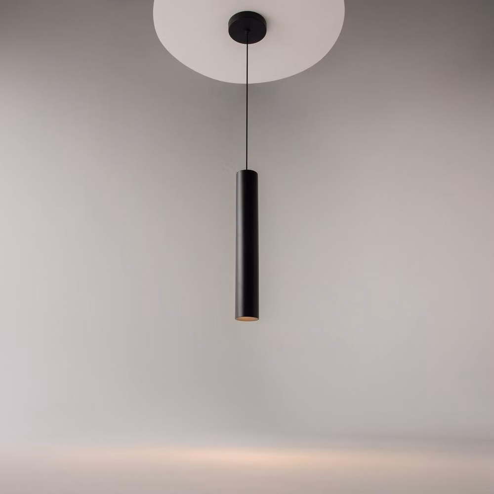 Netlighting Pro Focus Slim Pendant Ceiling Light in Black with Height-Adjustable Metal Cylinder Design and GU10 Socket – 4