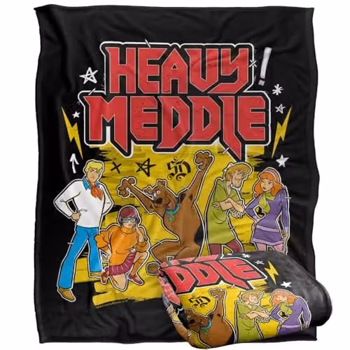 Warner Bros. Scooby Doo Heavy Meddle Super Soft Silky Touch Fleece Throw Blanket, Multicolour, W: 127.0 cm, L: 152.4 cm