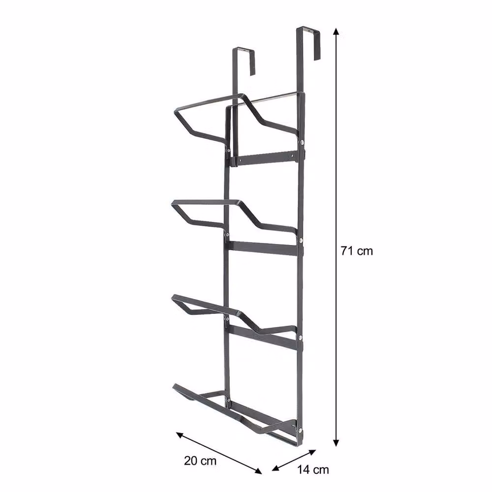 EONLION 4-Tier Over Door Towel Holder Bathroom Drying Rack in Black – 2