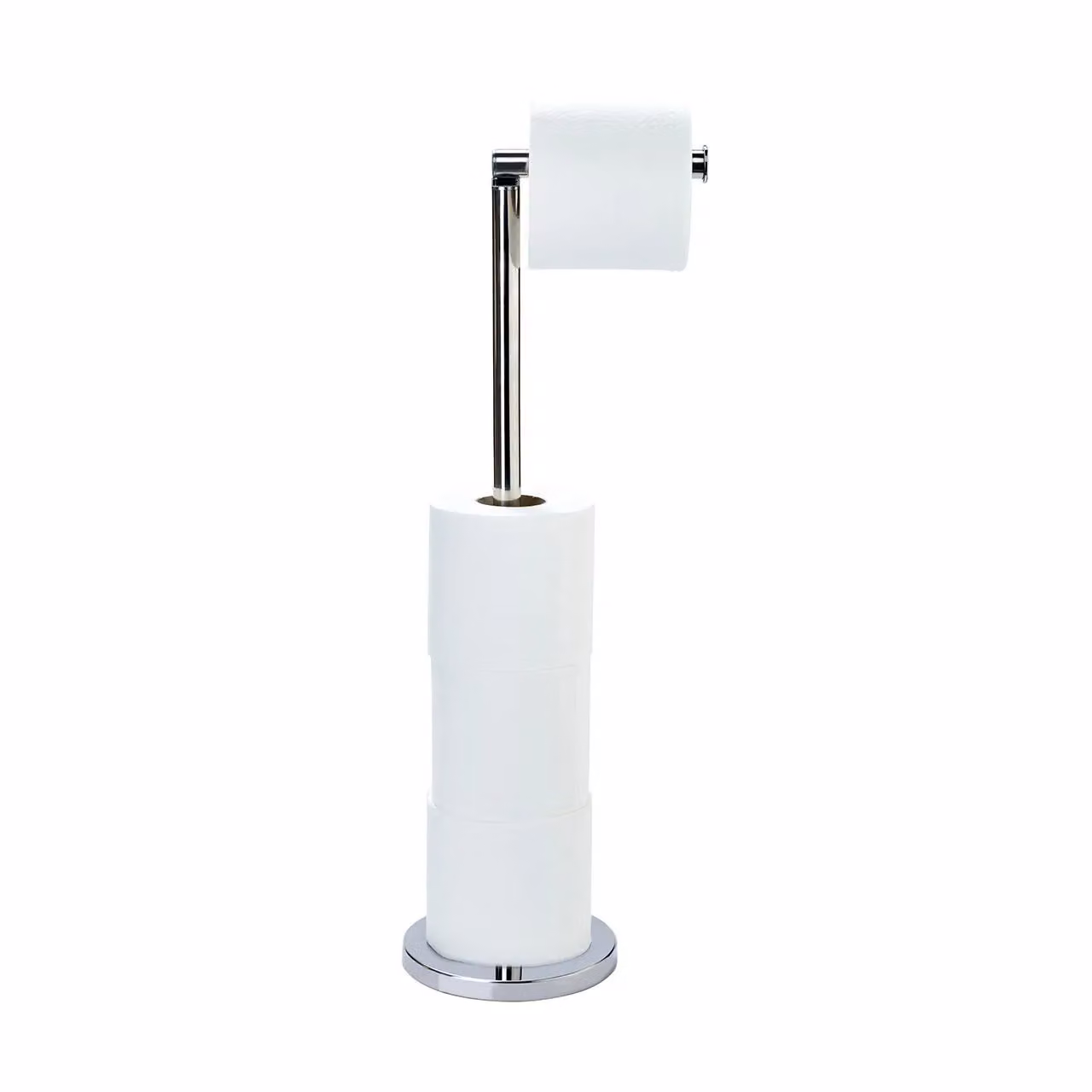 mysmartbuy Freestanding Stainless Steel Toilet Paper Holder and Store in Silver, H67 x W15 cm – 2