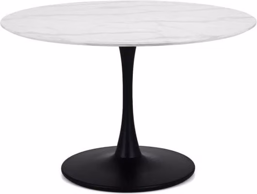 Julian Bowen Holland Round White Marble and Black Pedestal Dining Table – 1