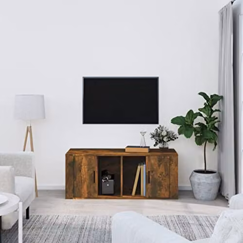 vidaXL TV Cabinet in Smoked Oak, W/D/H: 100 x 35 x 40 cm – 2