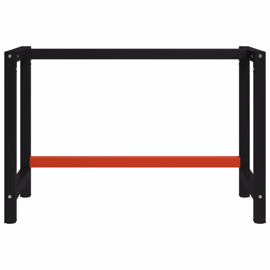 Berkfield Home Metal Work Bench Frame in Black and Red, W/D/H: 120 x 57 x 79 cm – 2