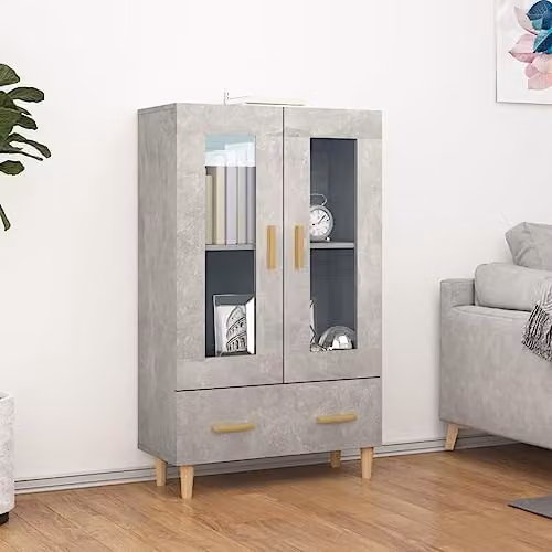 vidaXL Scandinavian Highboard in Grey, W/D/H: 70 x 31 x 115 cm – 2