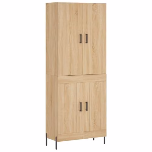 vidaXL Modern Highboard in Sonoma Oak, W/D/H: 69.5 x 34 x 180 cm