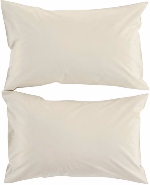 CHRISTY Pure Cotton Percale Standard Pillowcase Pair in Beige
