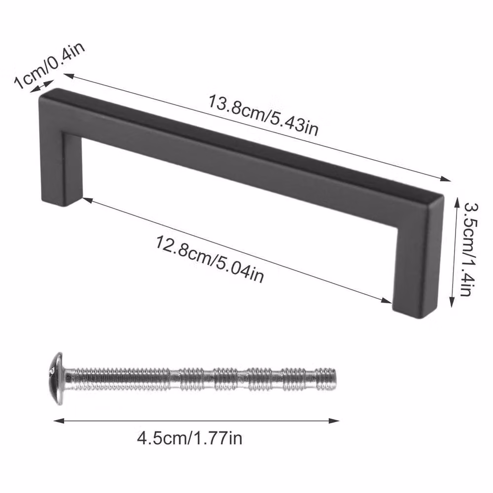 NESTLUNE 15 Pack Matt Black Stainless Steel Bar Kitchen Cabinet Handles, 128 mm – 2