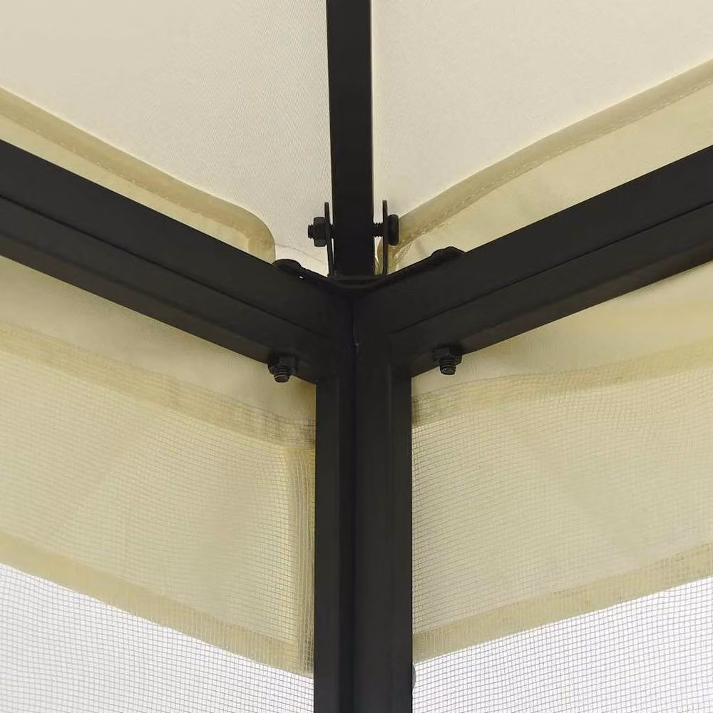 Berkfield Home Gazebo with Nets, Beige, W/D/H: 300 x 400 x 265 cm – 2