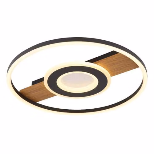 Globo Lighting Pikara LED Ceiling Light with Wood Effect and Crystals in Brown, Diameter: 40.5 cm – 1