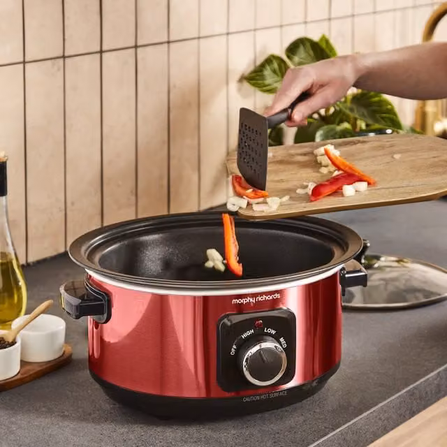 Morphy Richards Accents Sear and Stew Slow Cooker, 3.5L, Red