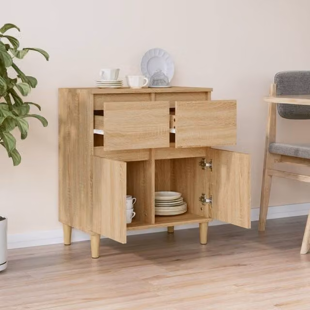 Berkfield Home Sonoma Oak Sideboard in Light Brown, W/D/H: 60 x 35 x 70 cm
