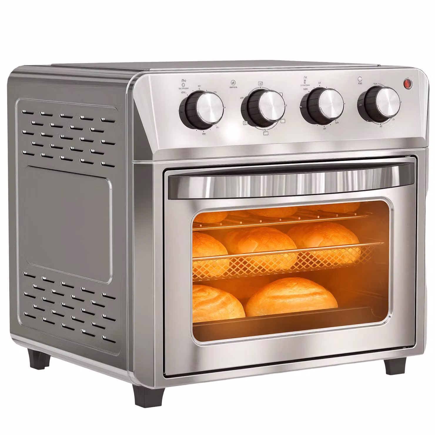 HOMCOM 24L Air Fryer Oven in Silver, 1600W Electric Hot Air Oven with Grill and Roast Functions – 2
