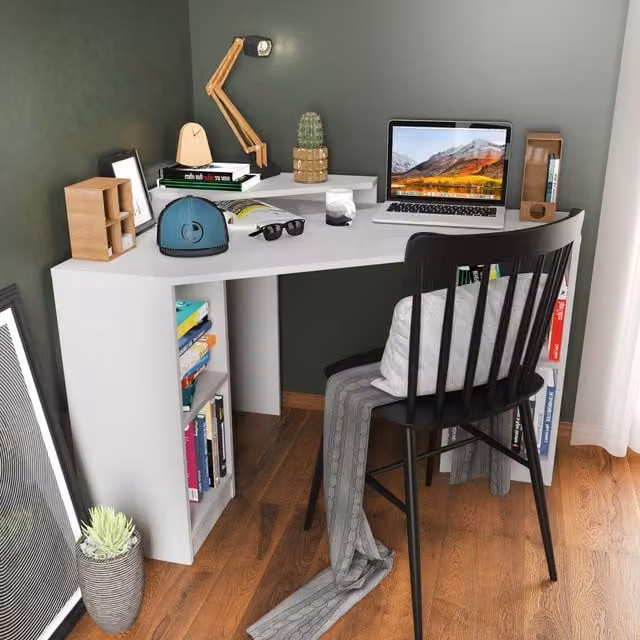 Decorotika Flo Wall Mounted Floating Computer Desk, White, W/D/H: 120 x 60 x 76 cm