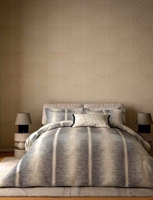 Harlequin Chaco Striped Pure Cotton Bedding Set with Pillowcase in Anthracite Grey, 90 x 190 cm