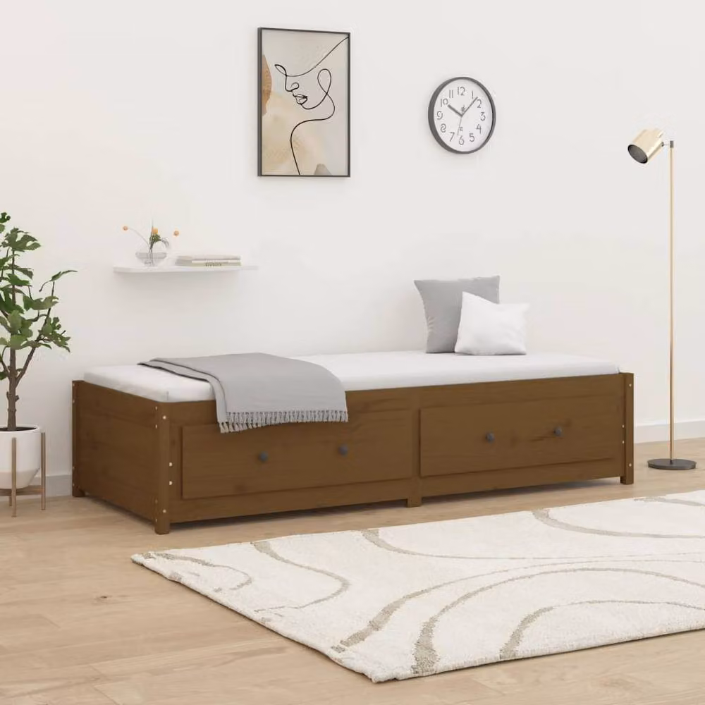 Berkfield Home Rustic Day Bed in Honey Brown Solid Pine Wood, W: 80 cm, L: 200 cm – 2