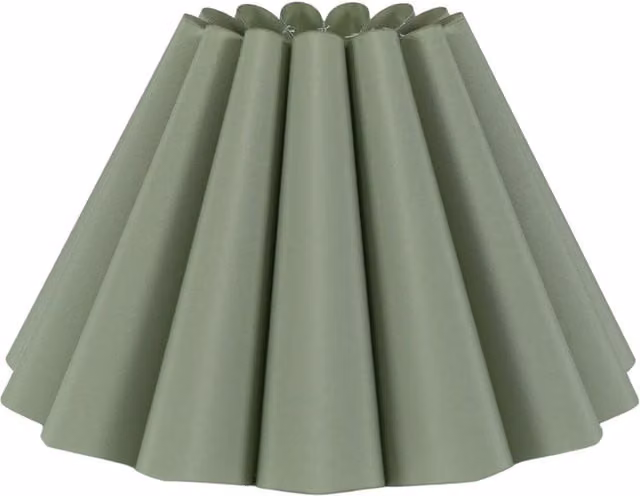 Lauren Fabric Pleated Scallop Edge Tapered Lamp Shade in Green