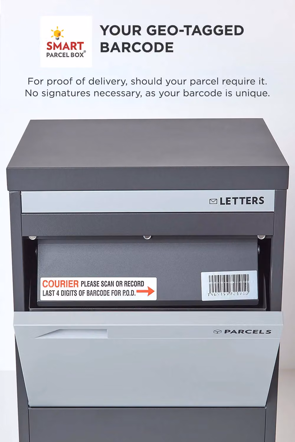 Homescapes Smart Parcel Box Extra Large Wall Mounted Secure Delivery Box in Grey Steel – 6