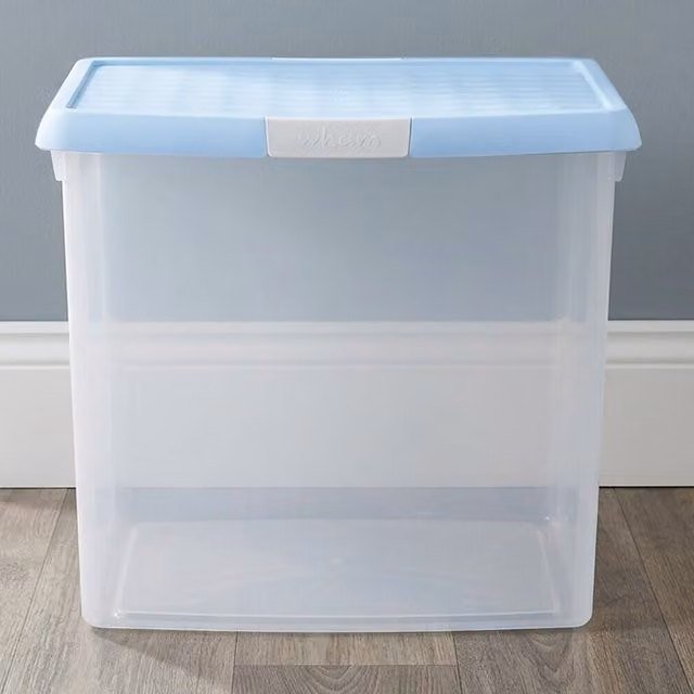Wham Stackable Clear Plastic Storage Box with Clip Lid in Blue