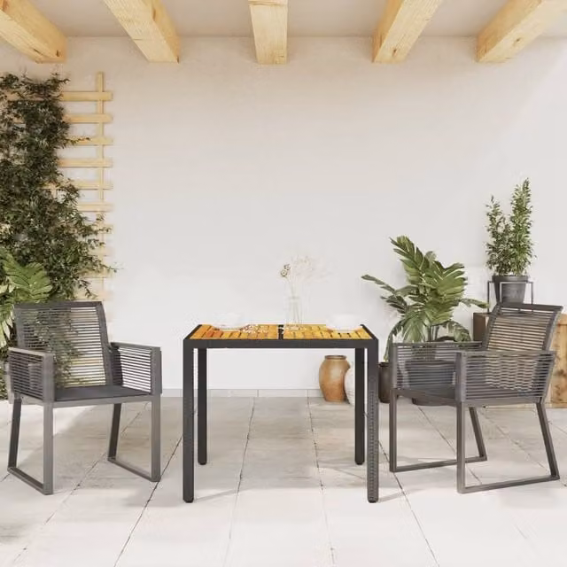 Berkfield Home Beautiful Black Poly Rattan Garden Chairs, Set of 2