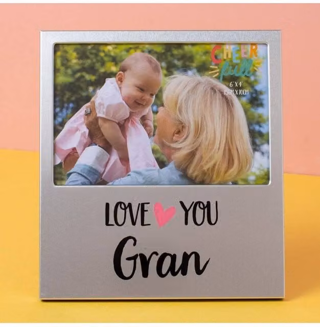 KDMD Cheerfull Gran Aluminium Photo Frame, Grey, 2 Pack, 10 x 15 cm – 1