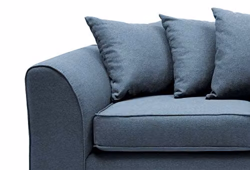 Abakus Direct Darcy 3 Seater Sofa in Petrol Blue Fabric with Solid Wood Frame, W: 180 cm, D: 89 cm, H: 90 cm – 4