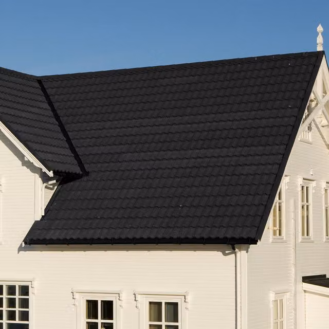 Livingandhome 5-Piece Galvanised Asphalt Shingle Roofing Sheets, Black, Width: 134 cm