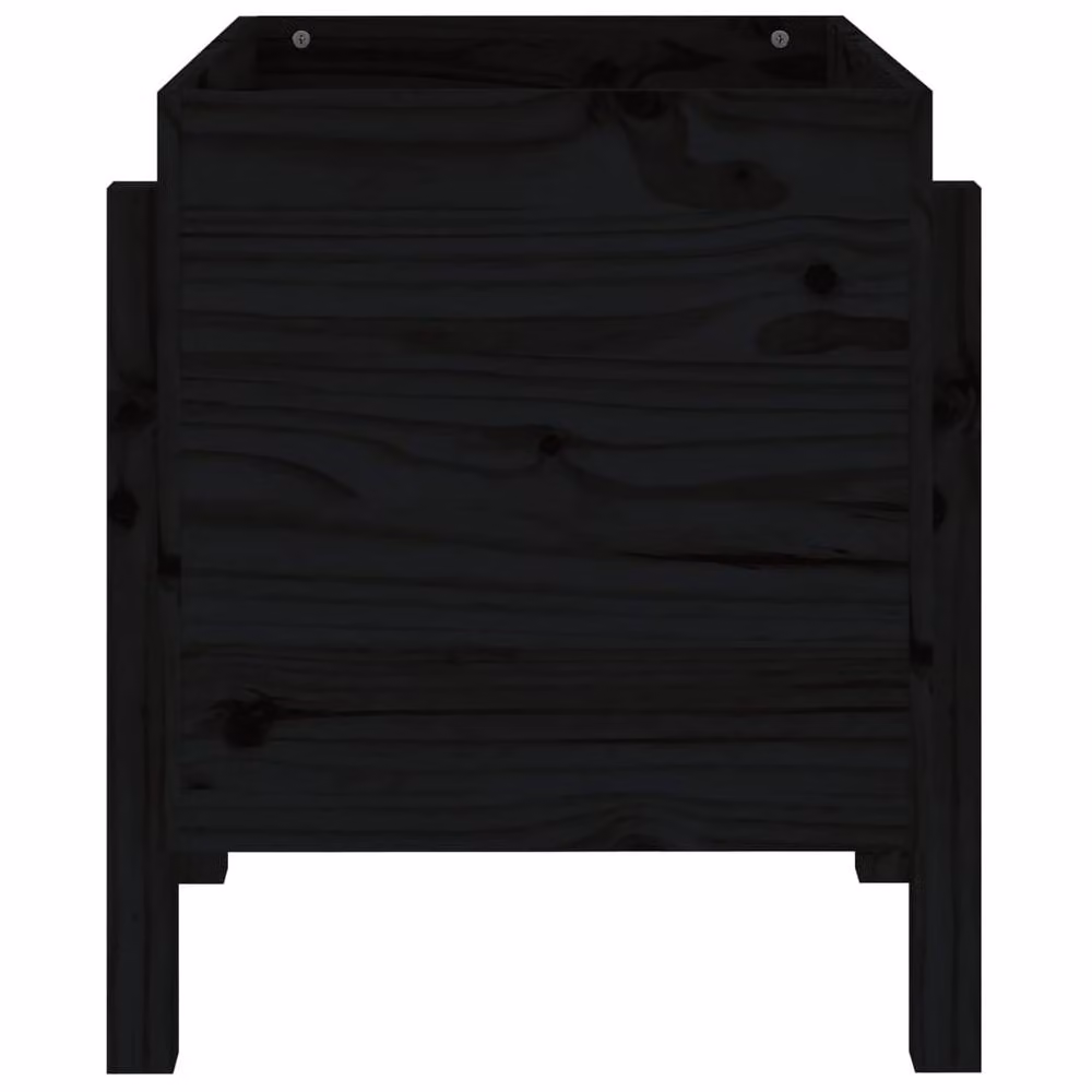 Berkfield Home Beautiful Garden Planter in Black Solid Wood Pine, W/D/H: 62 x 50 x 57 cm – 4