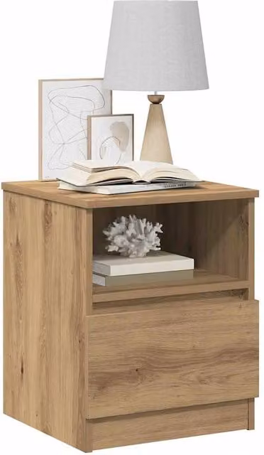 Berkfield Home Classic Bedside Cabinets, 2 Piece Set in Artisan Oak Brown, W/D/H: 40 x 40 x 50 cm – 1