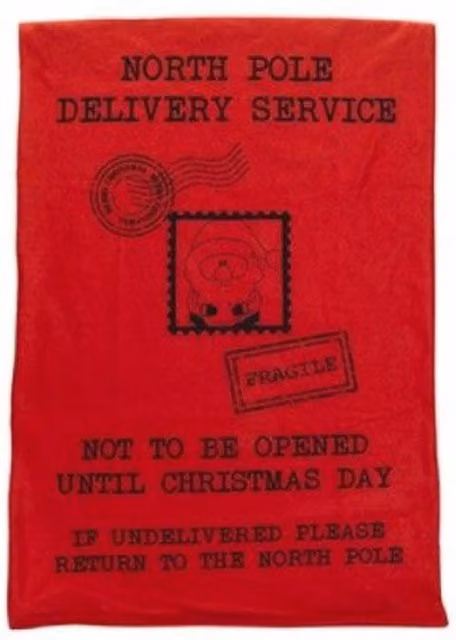 KDMD Jumbo Red Felt Christmas Sack 2 Pack, W: 60 cm, H: 90 cm