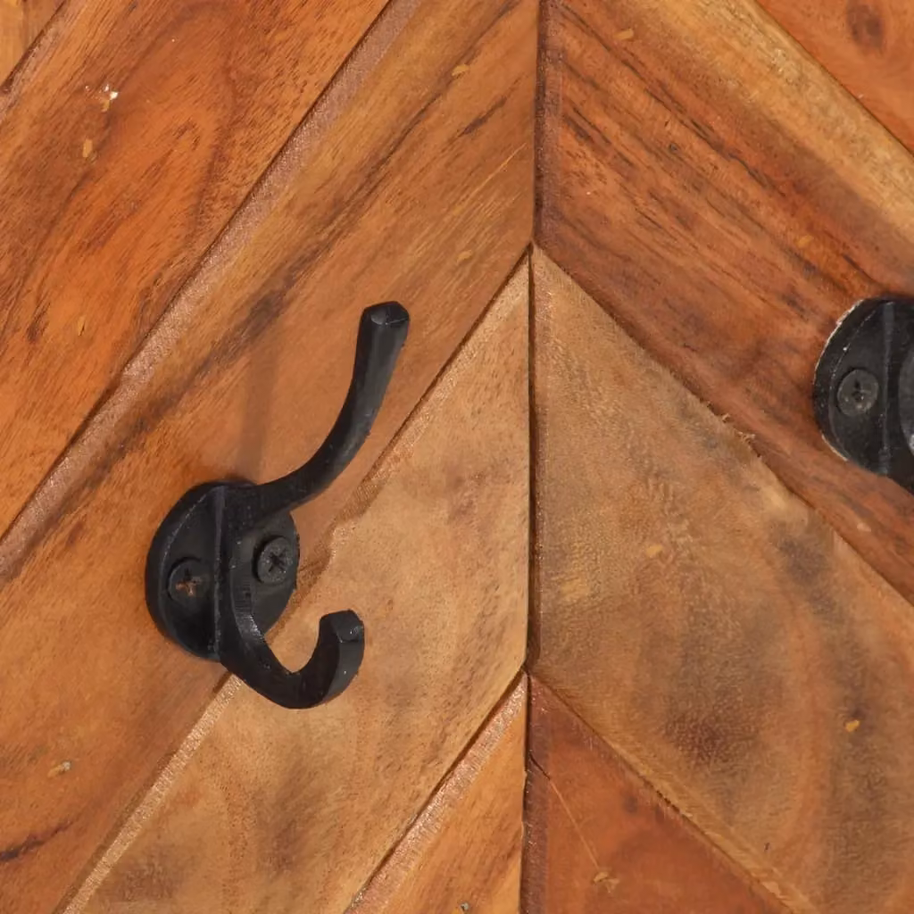 Berkfield Home Industrial Wall Coat Rack in Brown Acacia Wood and Iron, W/D/H: 90 x 1 x 35 cm – 2