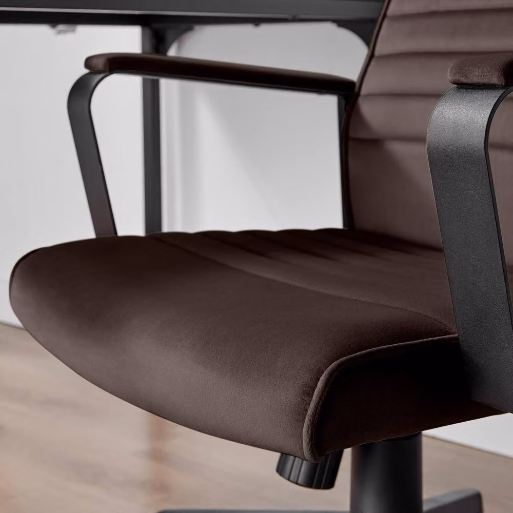 FurnitureboxUK Centro Brown Velvet Reclining Office Chair – 3