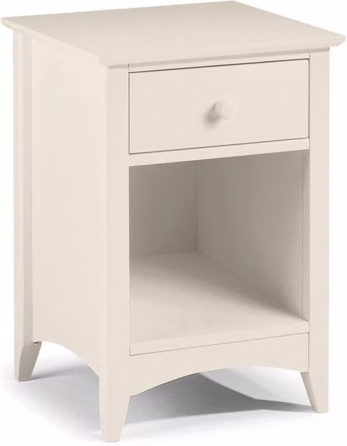 Cheshire Premium Luma 1 Drawer Bedside Unit in Stone White