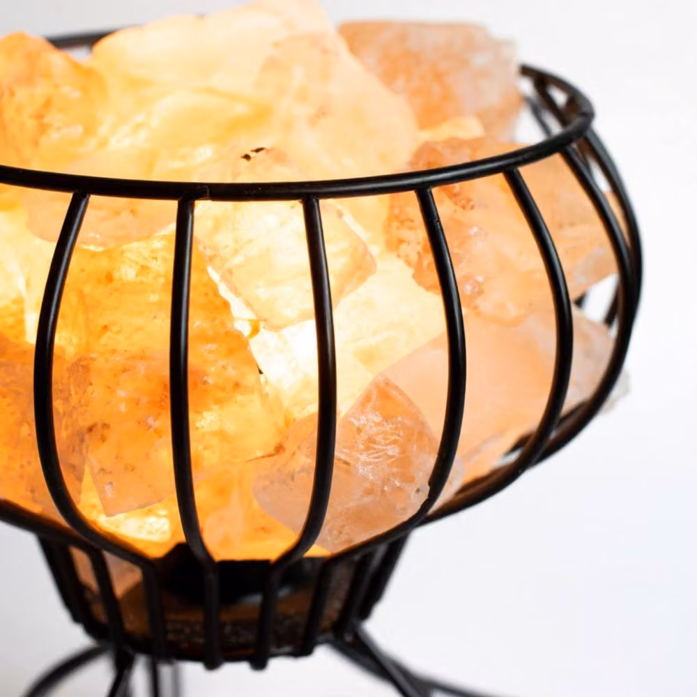 KDMD Himalayan Salt Rock Brazier Set with Light, Bulb and 3kg Salt Chunks in Black – 2