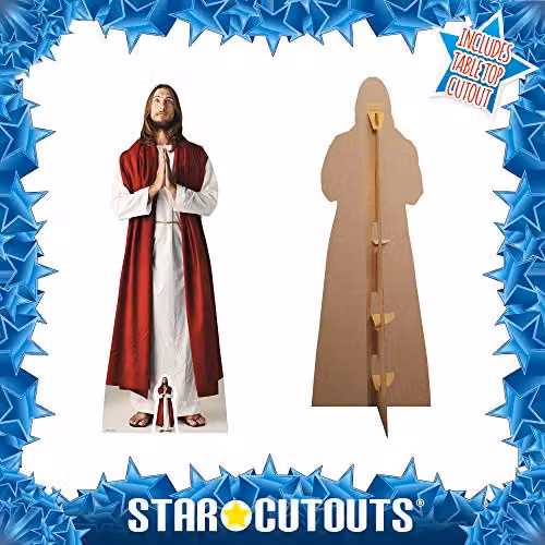 Star Cutouts Lifesize Jesus Christ Cardboard Cutout with Mini Cutout, Multi-Colour, H 187 x W 67 x D 187 cm – 6