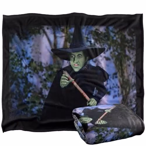 LOGOVISION The Wizard Of Oz The Wicked Witch Plotting Super Soft Silky Touch Fleece Throw Blanket, Multicolour, W: 152 cm, D: 127 cm
